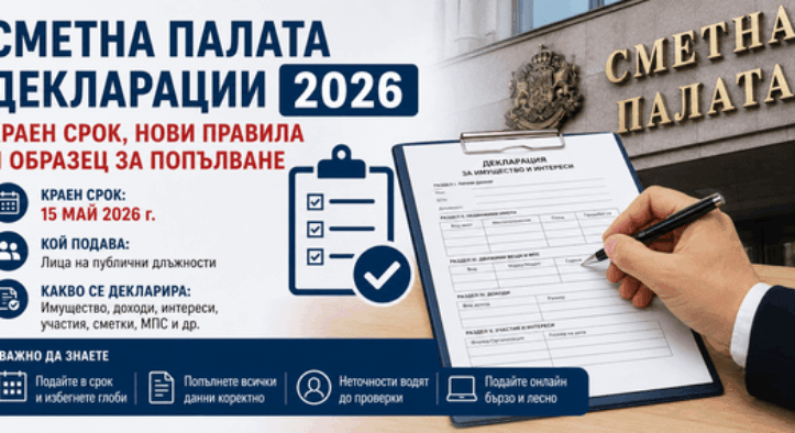 Сметна палата декларации 2026: Краен срок, нови правила и образец за попълване