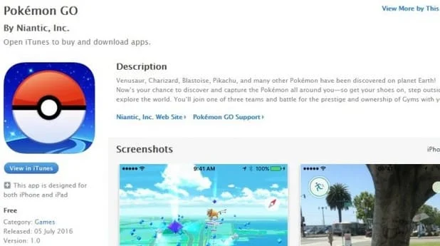 pokemon go za iphone