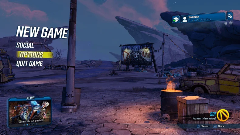borderlands 3 menu