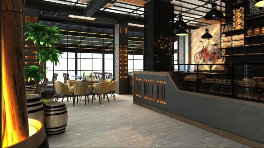 kafe, turasa, restorant