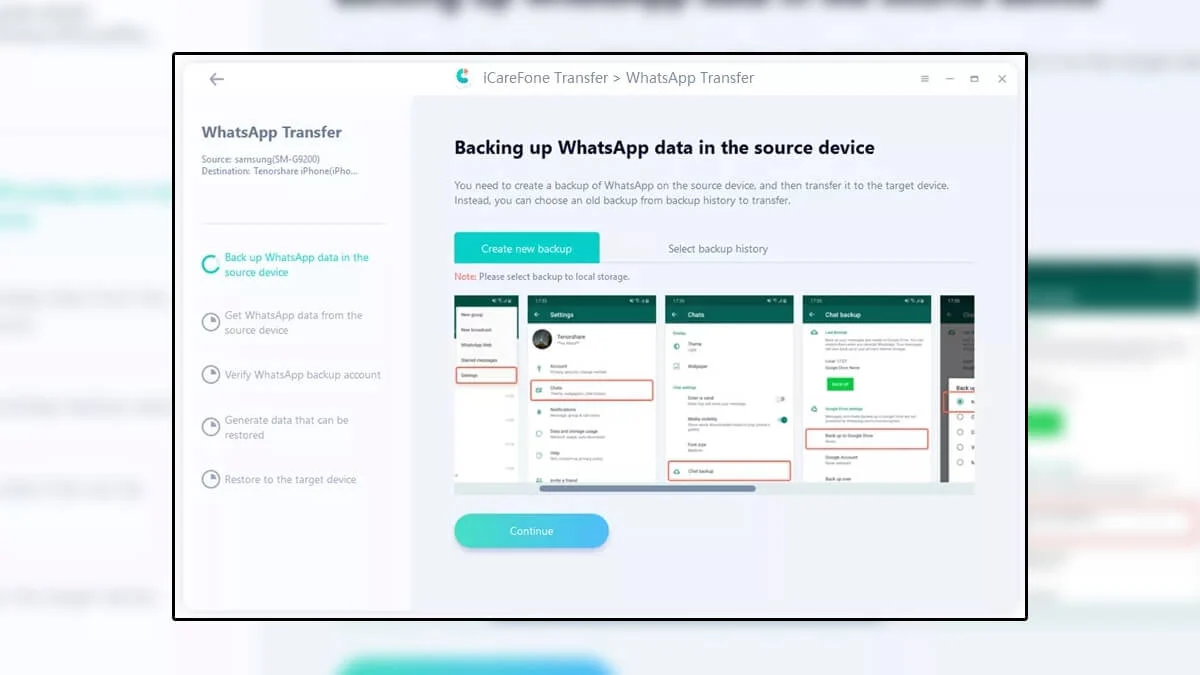icarefone transfer android backup