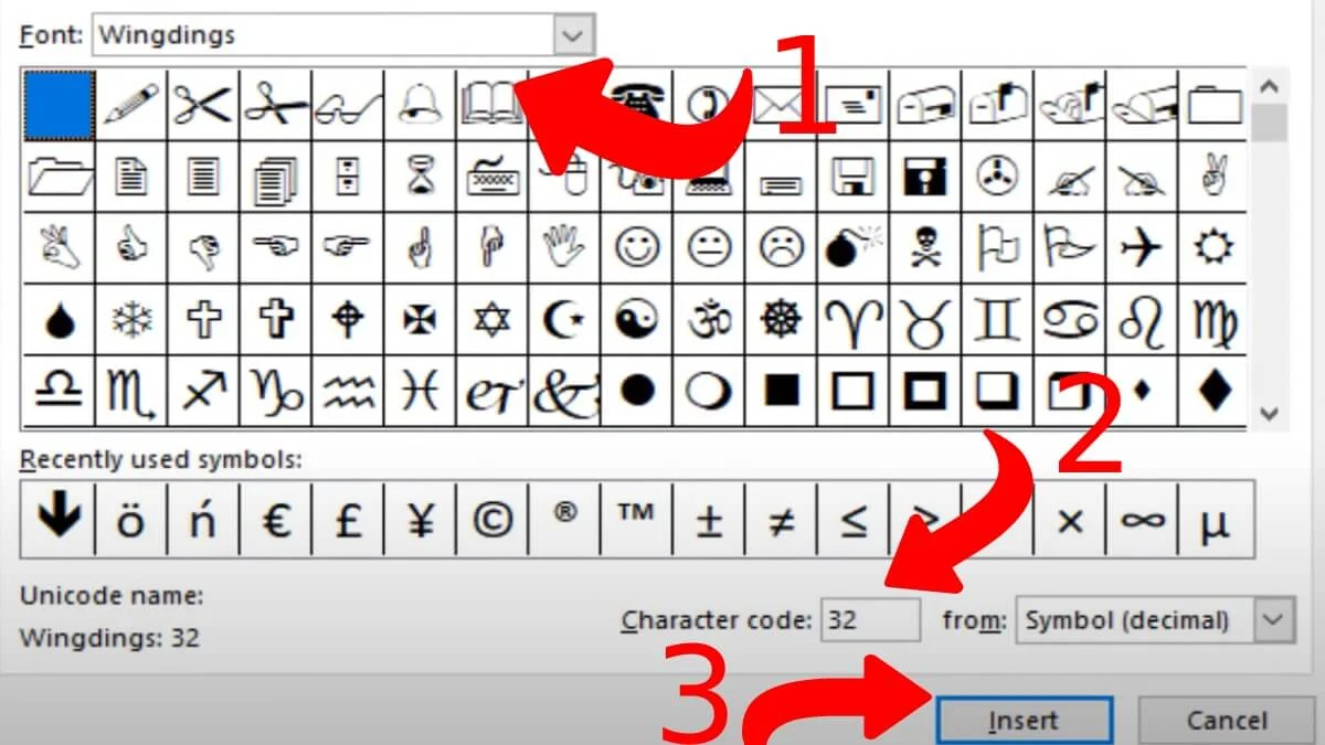 excel simvol