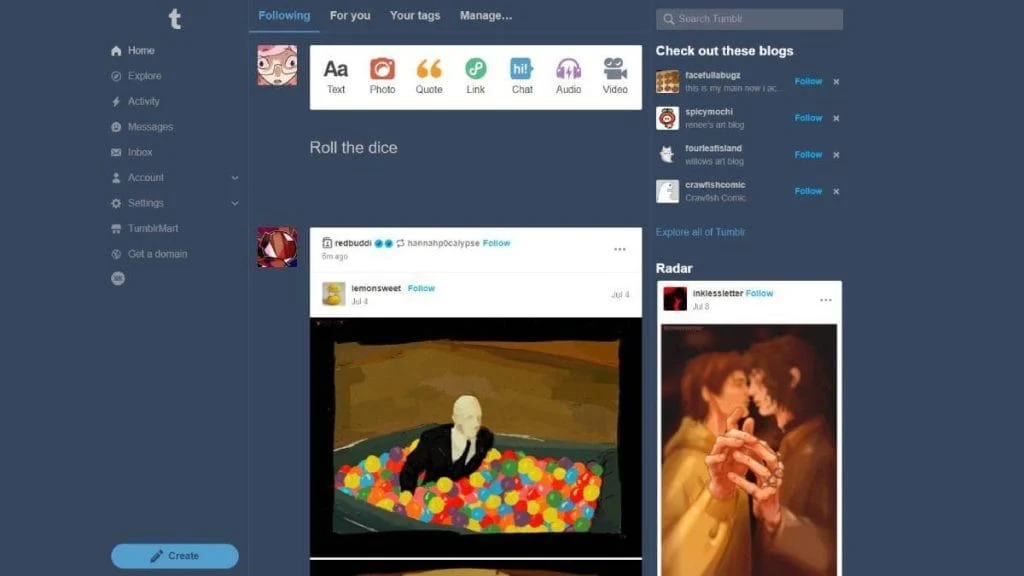 tumblr s nov dizayn