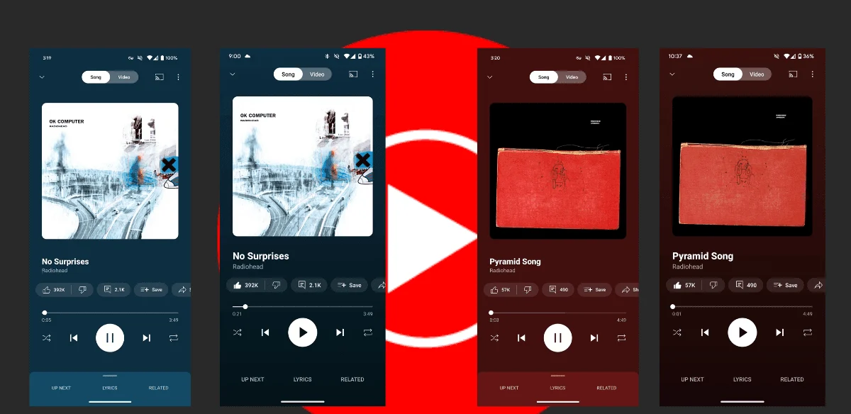 youtube music nov dizayn 2023